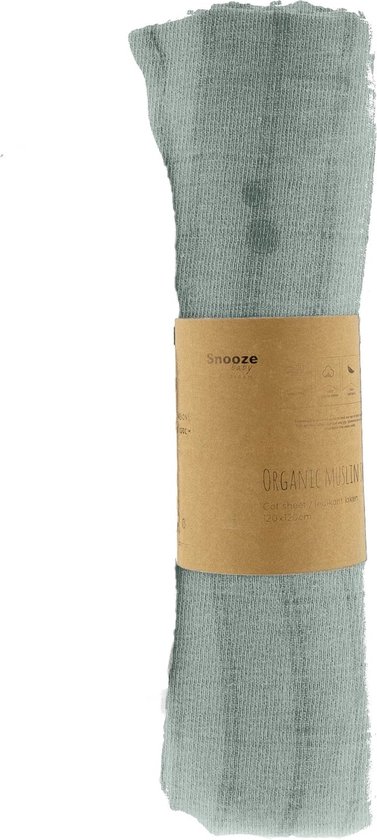 Hydrofiele Doek 120 x 120 - Baby Wikkeldoek - Slaapdoek Smokey Green - Groen - Snoozebaby van Snoozebaby