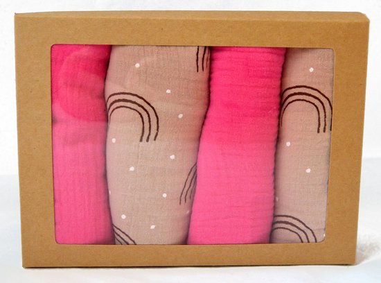 Hydrofiele doek, regenboog, taupe, magenta, Pink Parents van Fresk