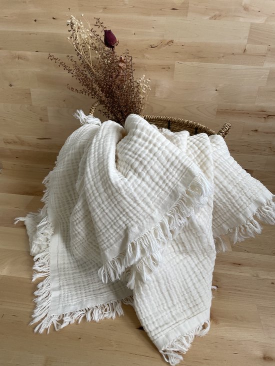 Hydrofiele doek XL 4 layer dik swaddle - Baby muslin swaddle - Kraamcadeau - Katoenen mousseline baby deken - Baby badhanddoek van Little Naturals