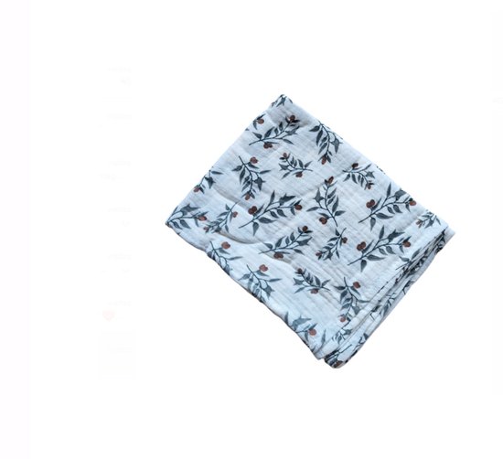 Hydrofiele doek XL - Swaddle - Baby muslin swaddle - Kraamcadeau - Katoenen mousseline baby deken - Baby badhanddoek - 80x65 - Olijfjes