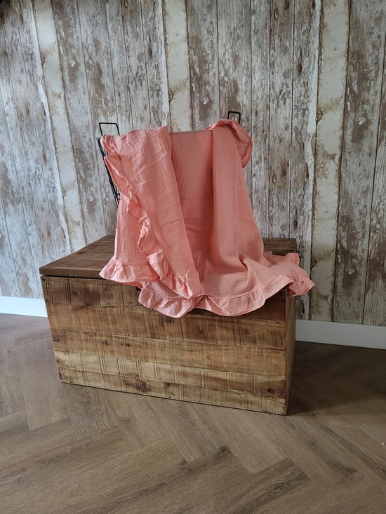 Hydrofiele doek XL - Swaddle - Baby muslin swaddle - Kraamcadeau - Katoenen mousseline baby deken - Baby badhanddoek - Ruffels - 120x120 - Rose van Ruffels