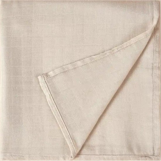 Hydrofiele doek XL Zand/ Beige - 120x120 cm - Inbakerdoek - Swaddle doek groot van Hydrofiel
