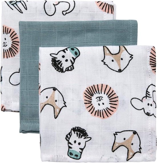 Hydrofiele Monddoekjes - Spuugdoekjes Katoen - Babyverzorging Thuis - Extra Zacht Ademend - 30x30cm 3 Stuks - Groen
