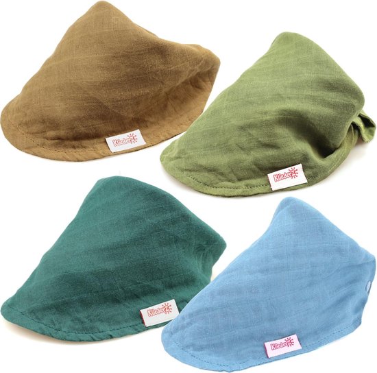 Hydrofiele Slab Jongens KliederZ | stoffen zeverslabbers | bandana babyslab set van 4 MB02 van Hydrofiel