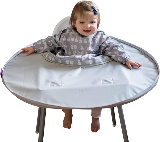 Hygiënisch schone maaltijden - Baby slabbetje met Lange Mouw en eetblad set - Volledige bedekking van Little Chums