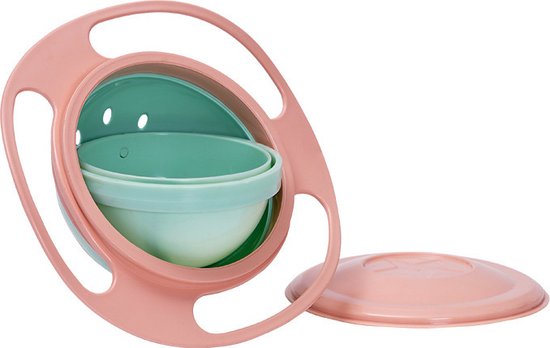 Hypify® - Anti knoei bakje - 360 graden - BPA vrij - Roze Groen - Eetbakje - Veilig - Balans - Anti-mors - Geen geknoei meer - Servies Kind - Baby kom van Hypify