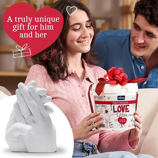 'I Love You' handafgietsel set voor koppels - huidveilige handafgietsel set, handafgietsel set, huwelijkscadeaus voor paar, geschenken voor koppel, geschenken voor koppels, unieke geschenken van Luna Bean