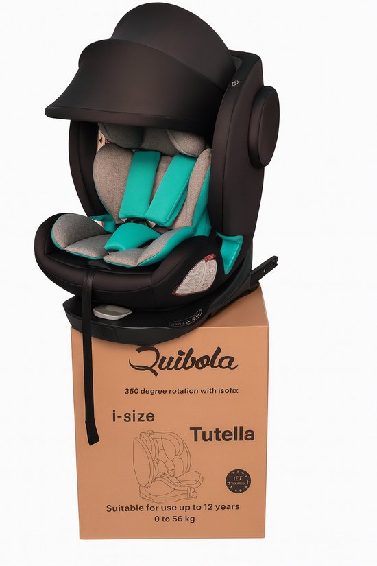 i-Size 360° Autostoel – 0 tot 36 kg – R129 goedgekeurd – Draaibaar – Verstelbaar – Isofix - Autostoel Isofix Groep 0+1+2+3 draaibaar vanaf de geboorte tot 12 jaar MUNT