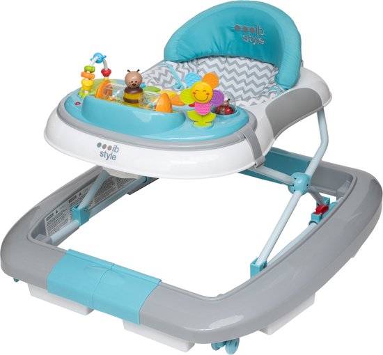 ib style® Loopstoel Babywalker - Baby Loopwagen - Looptrainer - Speelset en Dienblad - Schommelfunctie - Muziekfunctie - Little Wave - Mint van ib style®