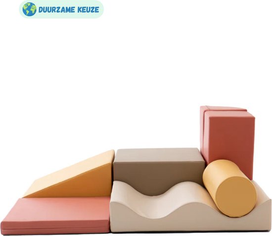 Iglu Softplay foam blokken set - 7 speelblokken | pastel pink van Merkloos