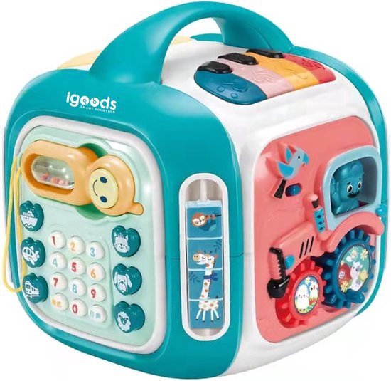 IGOODS 6-in-1 Activiteiten Kubus - Activity Center Baby - Activity Center - Baby Speelgoed - Kinder Speelgoed - Educatief Speelgoed-Baby Activiteiten Kubus - Educatief Babyspeelgoed van Igoods