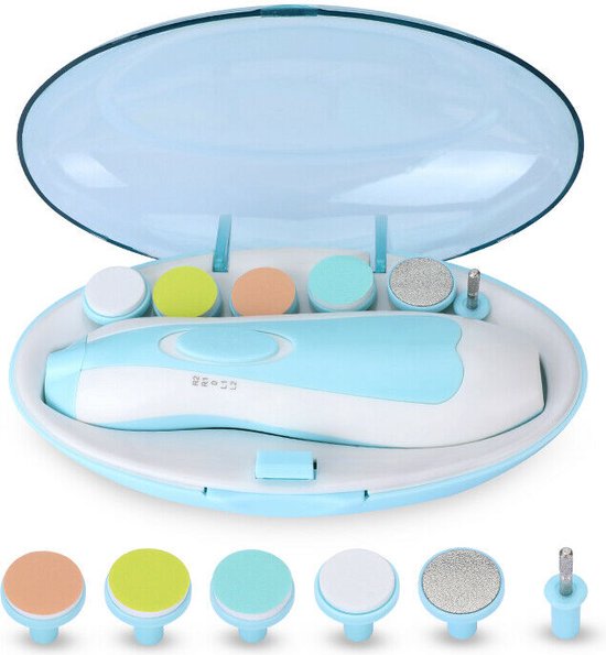 IGOODS Electrische Baby nagelset - Baby NagelKnipper & Nageltrimmer - veilig en zacht - voor baby en volwassenen - ultra stil (slapend knippen) - draadloos - Blauw van Igoods