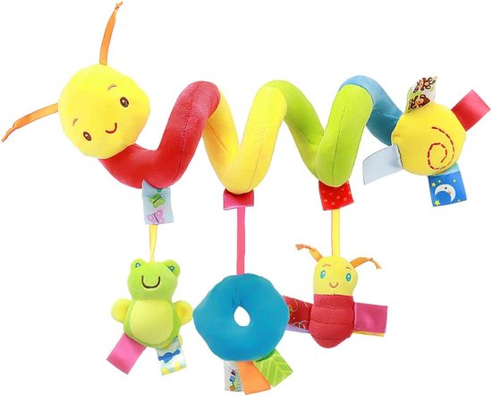 Igoods Knuffelbeer - Pluchen Speelgoed Voor Baby - Rammelaar - Maxi Cosi Spiraal van Igoods