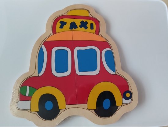 Igra Toys houten baby puzzel taxi van Igra Toys