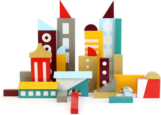 IKONIC - Floris Hovers Archiblocks - Houten Blokkenset - 'Stad' van IKONIC