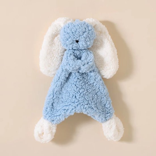 Il Bambini - heerlijke zachte grote knuffel - blauw konijn - met ratel - knuffeldoekje - kraamcadeau - babykado van IL BAMBINI