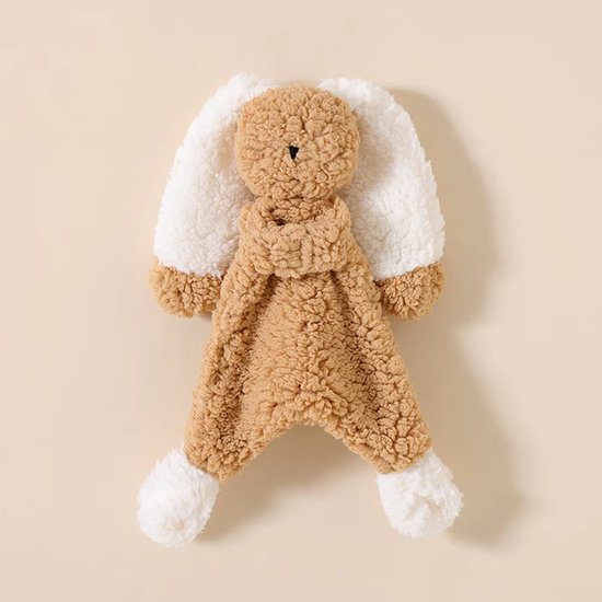 Il Bambini - heerlijke zachte grote knuffel - bruin konijn - met ratel - knuffeldoekje - kraamcadeau - babykado van IL BAMBINI