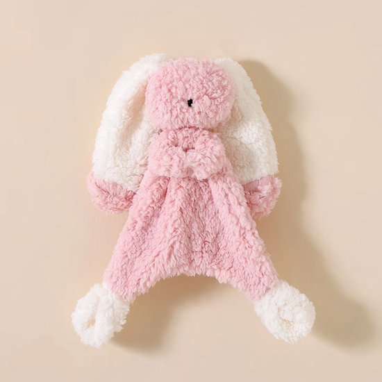 Il Bambini - heerlijke zachte grote knuffel - roze konijn - met ratel - knuffeldoekje - kraamcadeau - babykado van Merkloos