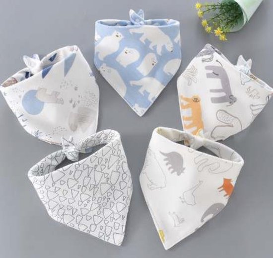 IL BAMBINI - Set van 5 slabbetjes voor baby - ijsbeer van IL BAMBINI