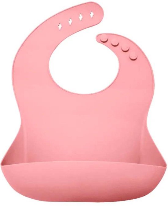 Il Bambini - slabbetje baby - kinderslab - siliconen slabbetje - slabbetje met opvangbak - verstelbaar - Blush Pink - Roze van IL BAMBINI