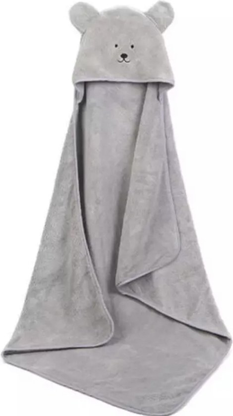 IL BAMBINI - Zachte baby badponcho - Fleece handdoek - omslagdoek - Badcape - 90 x 90 cm - Grijs van IL BAMBINI