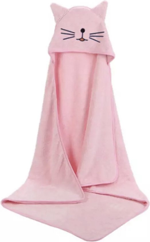 IL BAMBINI - zachte baby badponcho - Fleece handdoek - omslagdoek - Badcape - 90 x 90 cm - Roze van IL BAMBINI