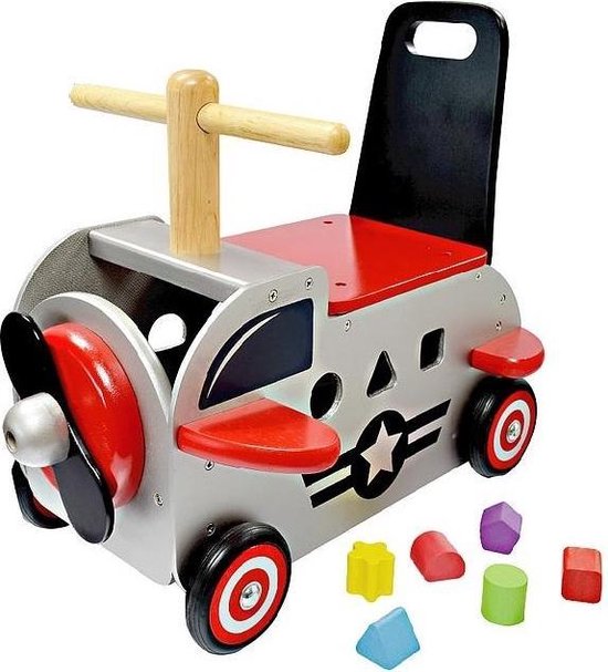 Im Toy Loop- En Duwwagen Vliegtuig 42 X 38 X 24 Cm Grijs/rood van I'm Toy