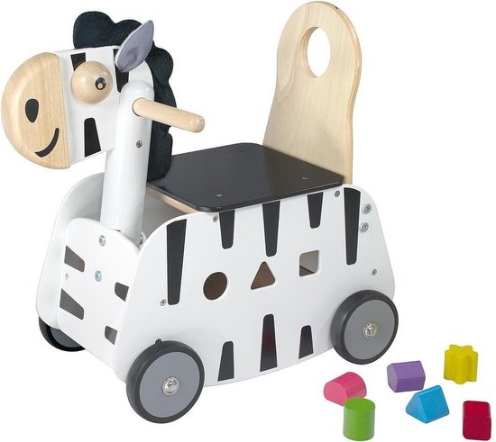 I'm Toy Loop- En Duwwagen Zebra Junior 45 Cm Zwart/wit van I'm Toy
