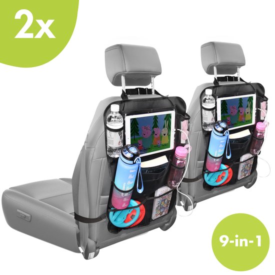 imoshion 9-in-1 Autostoel Organizer met Tablet Houder - 2 Stuks - Auto Organizer voor Kinderen - Auto Accessories - Universeel van iMoshion