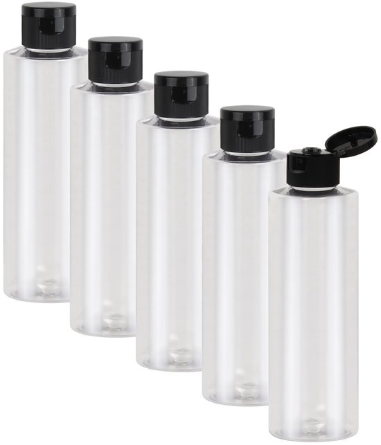 IMPERATORIS® Reisflesjes Set - Navulbare Flesjes - Voor Shampoo en Lotion - Kunststof - Set van 5 - 200 ml - Transparant