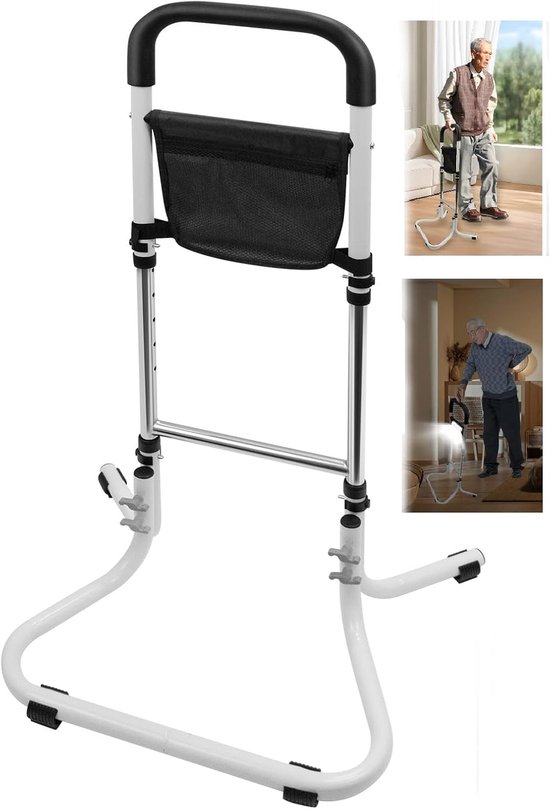 In hoogte verstelbare opstahulp met sensor nachtlamp voor senioren