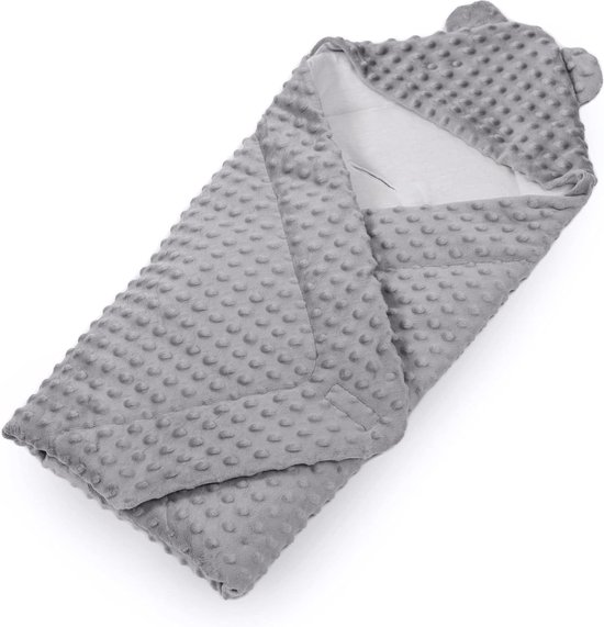Inbakerdeken voor babyzitjes, kinderwagens en kinderzitjes - babydeken voor pasgeborenen in ideale maat 80 x 80 cm met capuchon en klittenbandsluiting voor winter en zomer van Halten.