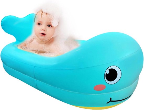 Inflatable Kids in Kids Pool, Inflatable Kids Pool, Blow -Up Bathtub for Kids, Cute Whale PVC Travel Children's Bath Tubs