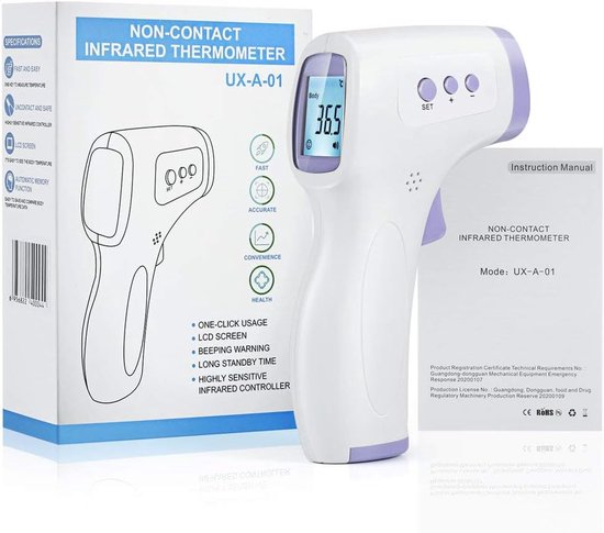 Infrarood Thermometer, Non-Contact Digitale Voorhoofd Pistool Met Koorts Alarm LCD Display Voor Kinderen Volwassenen Om Snel Te Meten Temperatuur