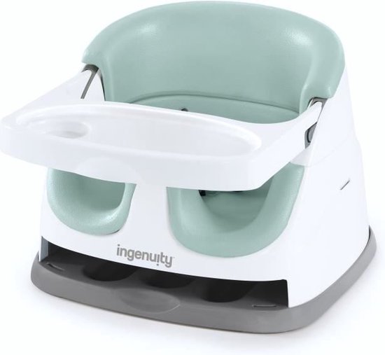 INGENUITY 2-in-1 stoelverhoger met geïntegreerd opbergbakje - Mist - Vanaf 6 maanden van INGENUITY