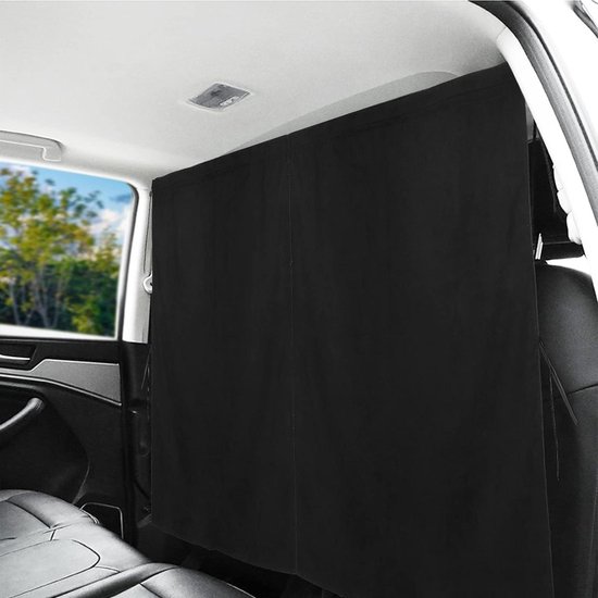 Inkijkwerende suède gordijnen - verduistering zonwering - auto vooraan en achterraam - afneembaar magnetisch campinggordijn - personenauto's - zwart - Zonnescherm van Car Shades