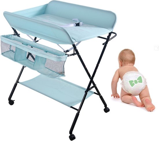 Inklapbare Aankleedtafel met Babybadje - Verstelbaar en Draagbaar