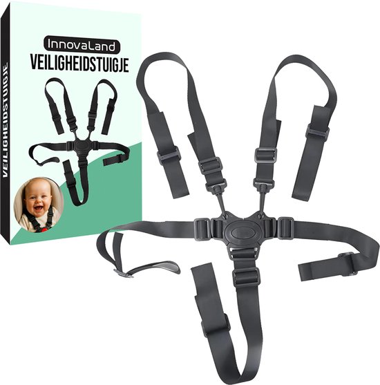 Innovaland Kinderstoel Tuigje - 5 Punts Gordel - Universeel - Veiligheidstuigje Baby - Kinderstoel - Buggy - Kinderwagen - Veiligheidsgordel - Kind van Innovaland