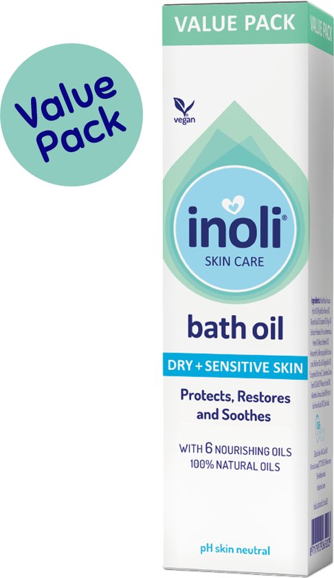 Inoli Skincare - Inoli Badolie voor Droge en Gevoelige Huid - Babybenodigdheden - 200ml van Inoli