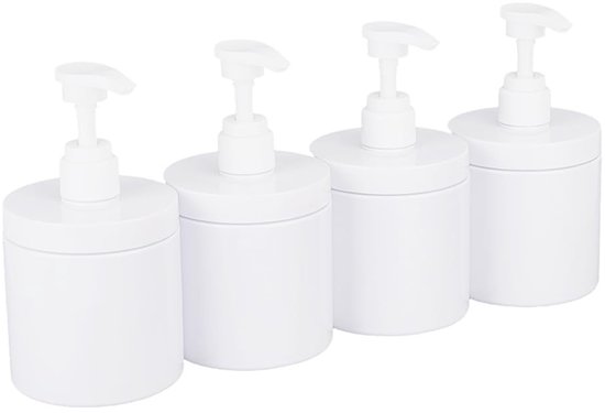 Inovra- Pompflesjes 4-pack 500 ml - Leeg/navulbaar - Duurzaam PET-materiaal - Ergonomisch ontwerp - Geschikt voor shampoo/lotion - Hoogwaardige kwaliteit - Dispenserflessen