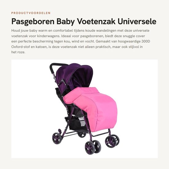 Inovra- Voetenzak Universeel - Winddicht - Waterdicht - 300D Oxford-stof - Geschikt voor Kinderwagen - Afmetingen 60x40 cm - Baby Voetenzak