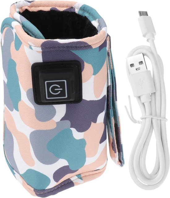 Instelbare USB draagbare fleswarmer met anti-rijp en isolerende warmtehandhavingshoes voor flesjes, geschikt voor dagelijks gebruik