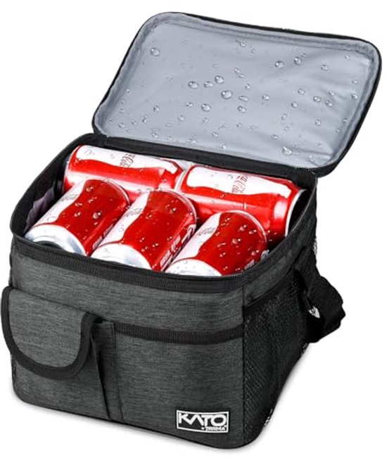 Insulated Lunch Bag - Waterproof Thermal Lunch Box - Reusable for Office and Picnic - Extra Pockets - Perfect for Adults and Kids - Black