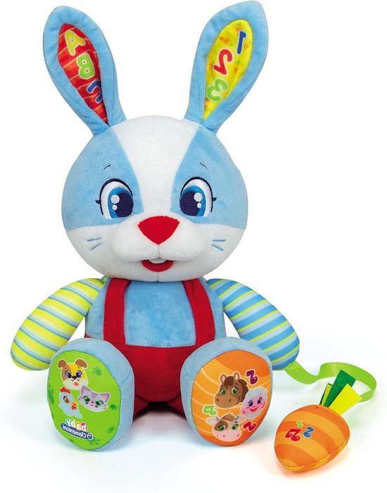 Interactief Pluche Konijn - Knuffel Dier Leer - Baby Educatie - Zingt en Spreekt Spaans - Vanaf 10 maanden - Divers