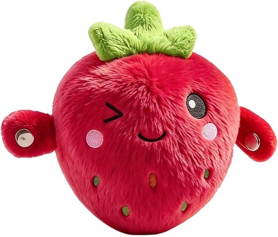 Interactief Pluche Speelgoed - Muziek Knuffel - Educatief Spel - Aanraak Gevoelig - 23 x 21 x 10.5 cm - Aardbei