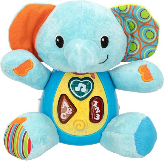 Interactief Pluchen Olifant Speelgoed met Licht en Geluid voor Baby's en Peuters van Merkloos