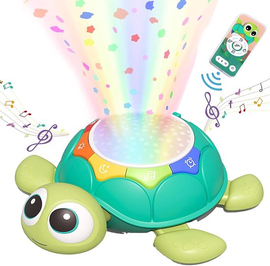 Interactieve Kruipende Schildpad met Afstandsbediening - 5-in-1 Baby Speelgoed met Muziek & Projectie - 6-18 Maanden - Educatieve Motoriek - Cadeau 0-2 Jaar