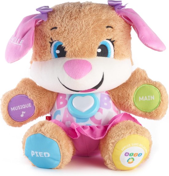 Interactieve Leerhond Knuffel met Licht en Geluid - Educatief Speelgoed voor Baby's vanaf 6 Maanden