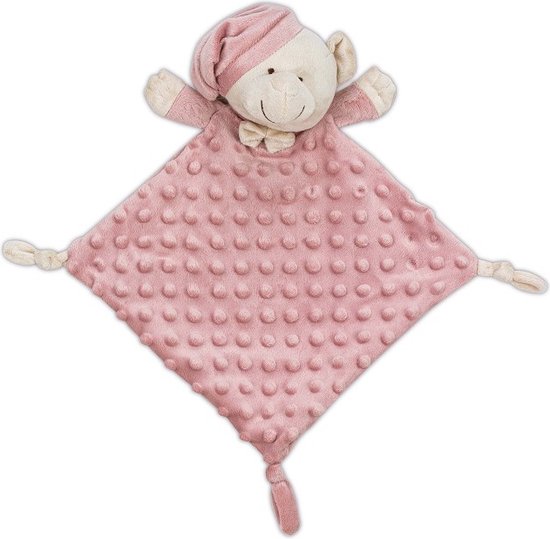 Interbaby Knuffeldoekje Beer 28 X 17 Cm Polyester Zachtroze van Merkloos