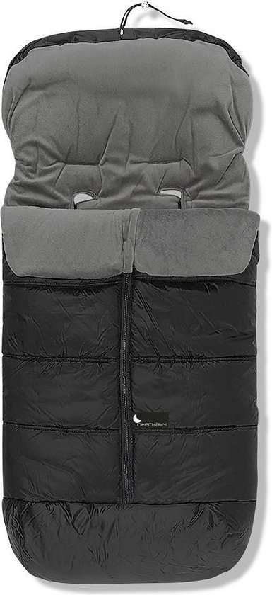 Interbaby Voetenzak Coral 105 X 46 Cm Fleece Zwart/grijs van Merkloos